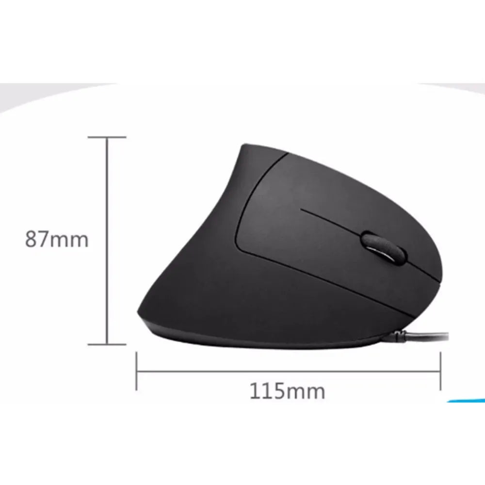 Mouse Vertical Inalámbrico Ergonómico USB Evita Túnel Carpiano Negro S1484