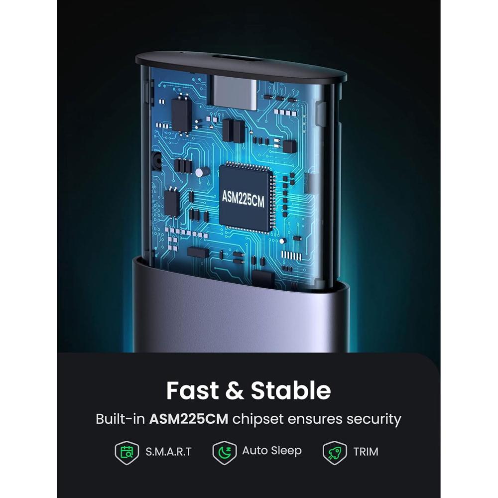 Carcasa Enclosure M.2 SATA NGFF SSD Ugreen USB-C 5Gbps Aluminio Tool-Free S2211