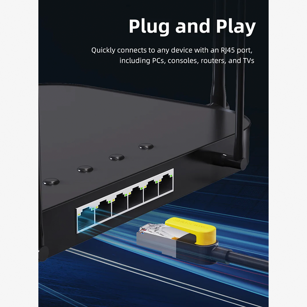 Cable de Red Ethernet Cat 7 CABLETIME 3 Metros 10Gbps 600MHz Doble Blindaje S/STP Conductor Cobre Puro 26AWG Conectores RJ45 Blindados con Protector Snagless Amarillo para PC Router Switch y Consolas S2364