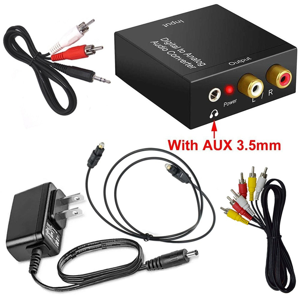 Kit Convertidor de Audio Optico Digital a RCA 3.5mm + 3 cables S1149