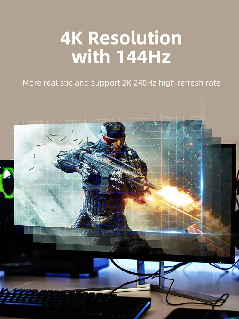 Cable Unidireccional DisplayPort 1.4 a HDMI 2.1 de 8K 60Hz 4K 120Hz 2 metros CABLETIME S2192