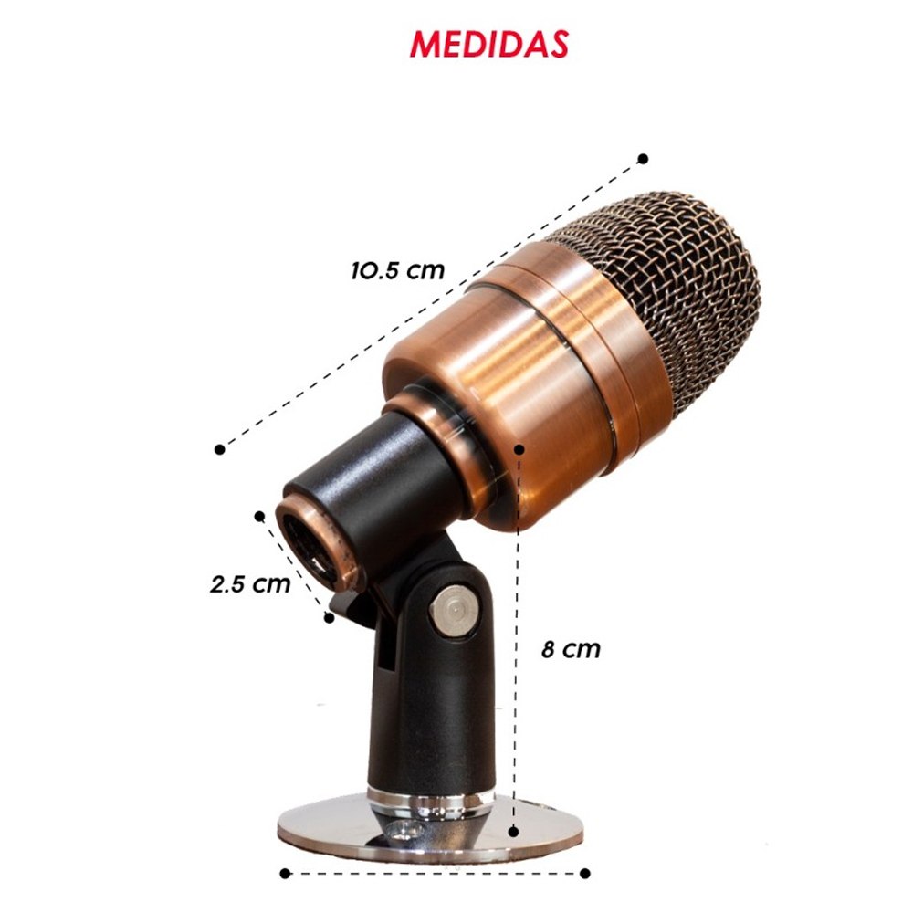 Micrófono Dinámico Profesional de percusión Bronce alámbrico Metálico S1380