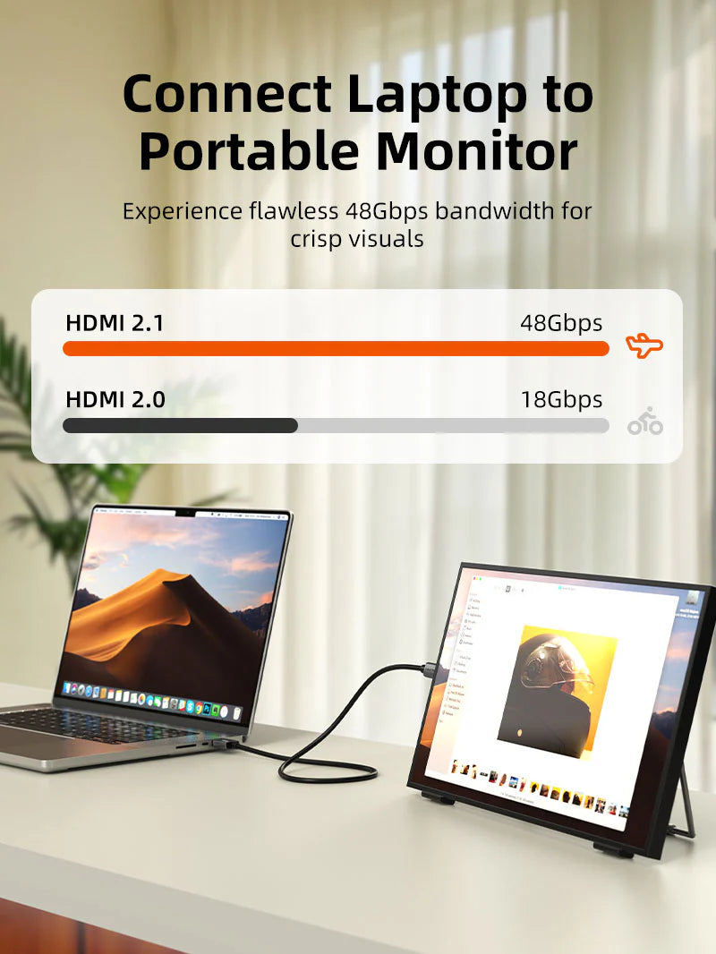 Cable Mini HDMI a HDMI 2.1 Bidireccional 8K a 60Hz 48Gbps CABLETIME de 1.5 Metros S0920