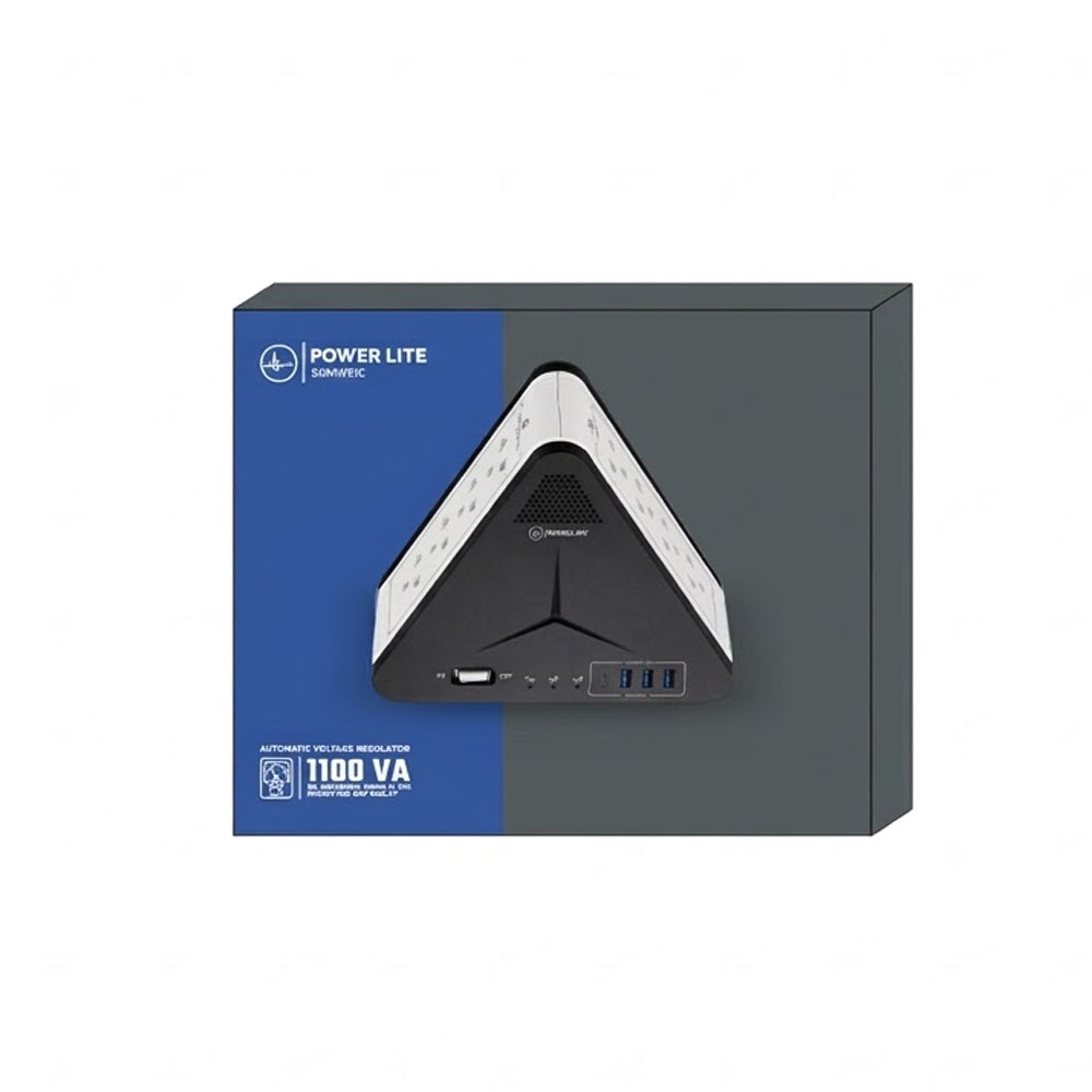 Estabilizador Regulador de Voltaje Power Lite Simetric PLI-1111U 1100VA 500W 8 Tomas 4 Puertos USB Type-C s2248