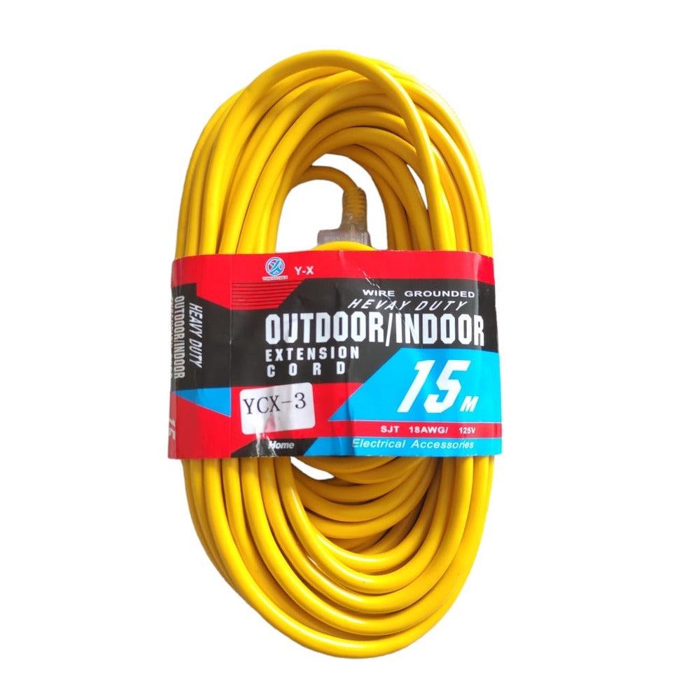 Extensión eléctrica cable vulcanizado de 3 tomas 15M S1049