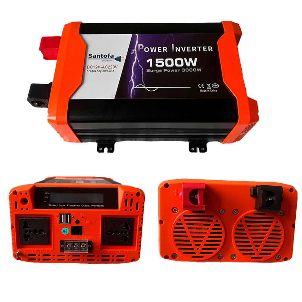 Inversor de Corriente 12v A 220v 1500w 2 Usb 2 Sockets Onda Pura Lcd s2017