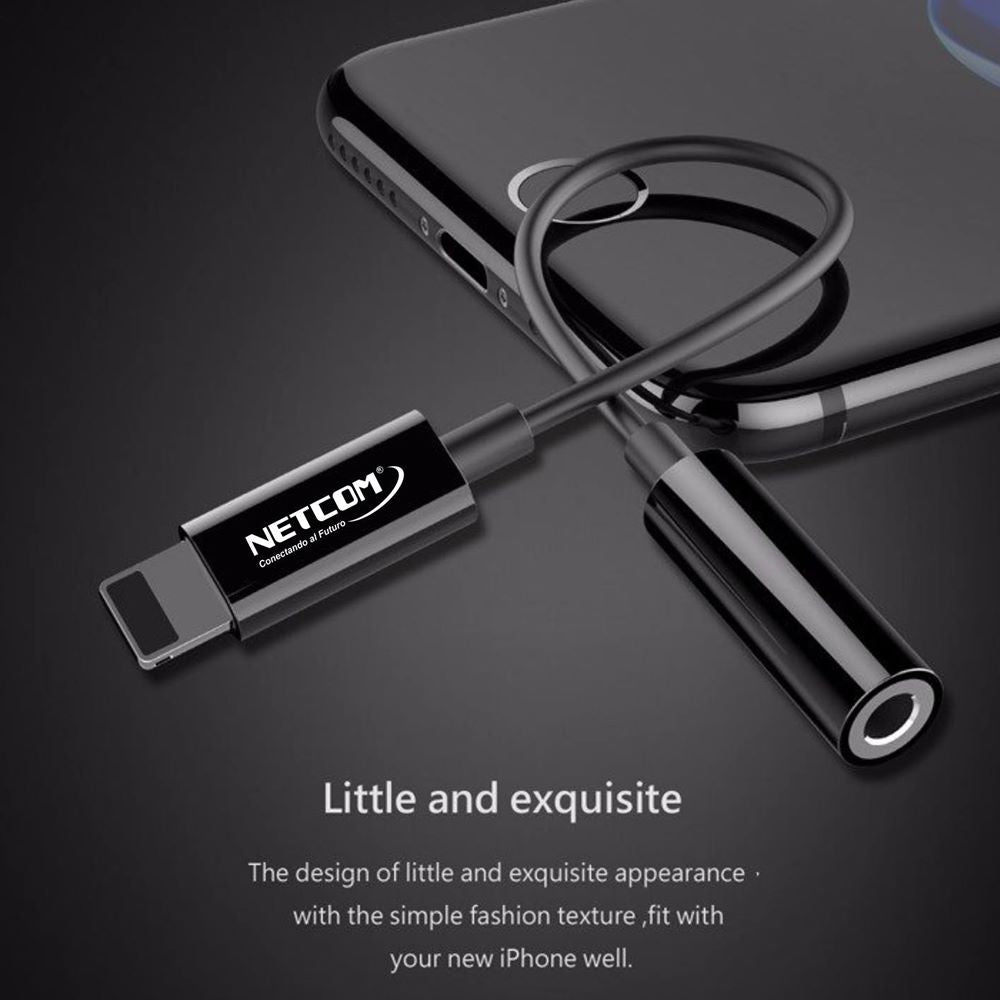 Cable Adaptador de Audio LIGHTNING a JACK 3.5mm NETCOM S1331