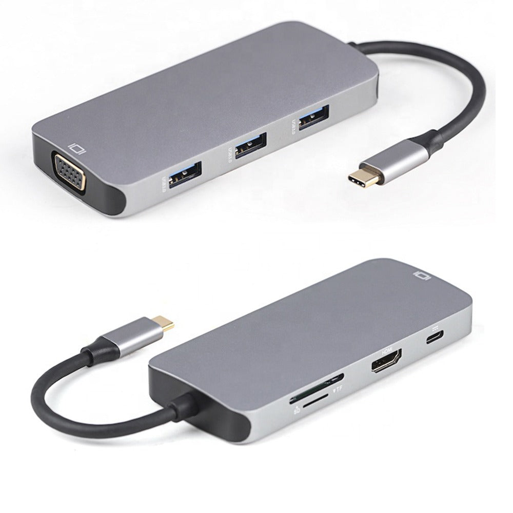 Adaptador Tipo C a HDMI 4k USB 3.0 8 en 1 Multipuerto V192a S0756