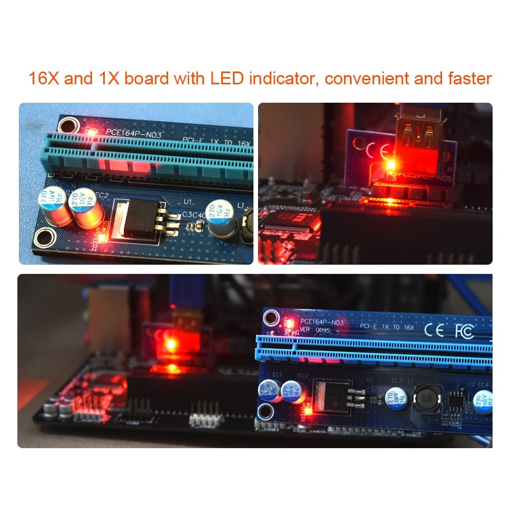 Riser Extensión Pci-e 16x 1x Para Tarjetas De Video PCE164p-N03 v 009s S1034