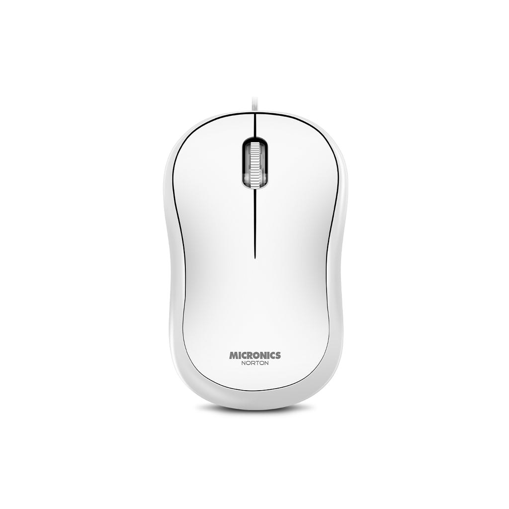 Kit Multimedia Teclado y Mouse USB Micronics Norton Blanco Waterproof UV 1000DPI MIC T100W s2240