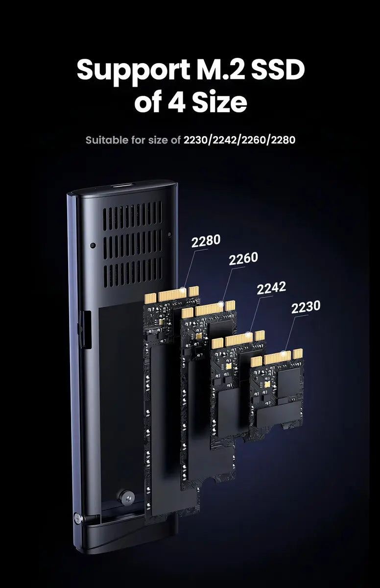 Carcasa Enclosure M.2 NVMe SSD Ugreen 10Gbps USB 3.2 Gen 2 Aluminio CM767 S2208