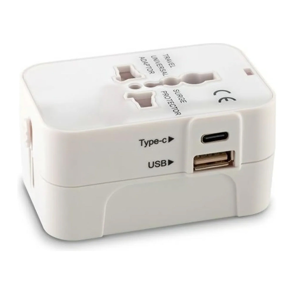 Adaptador Internacional Enchufe Universal Viajero 110v 220v + 1 USB + 1 tipo C S2011