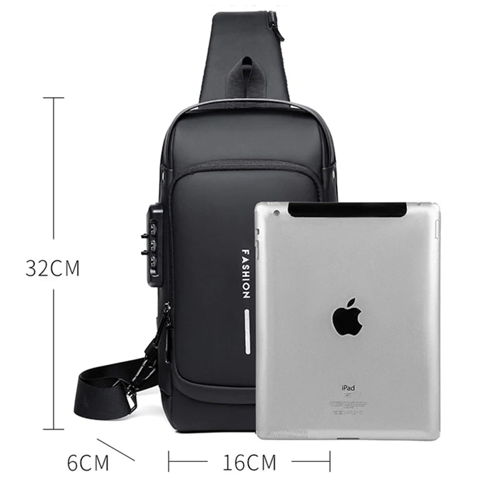 Morral Antirrobo con Clave Bolso de Hombro Multi Bolsillo Negro S1598