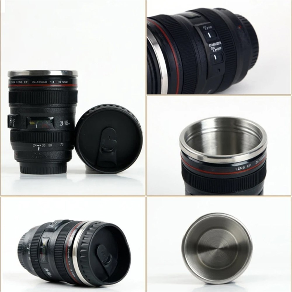 Taza Termica Lente Fotografico Tomatodo Mug Camara Cafe Te Negro S1625