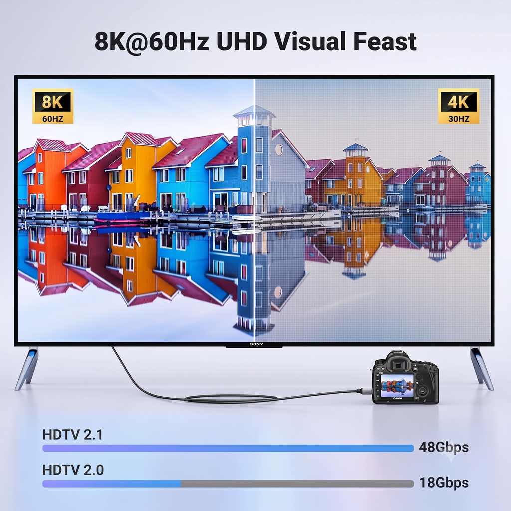 Cable Mini HDMI a HDMI 2.1 Bidireccional 8K a 60Hz 48Gbps MINKU de 2 Metros S2191