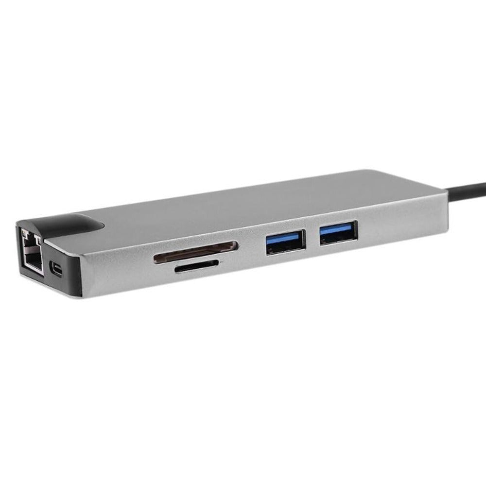 Adaptador Tipo C a HDMI 4K USB 3.0 Lan 8 en 1 Multipuerto S0755