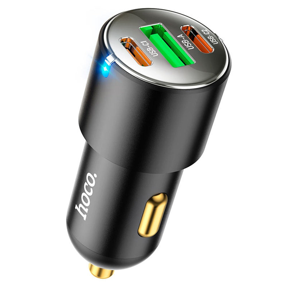 Cargador para Auto Hoco NZ6 3 puertos dual PD QC3.0 carga rapida S1110