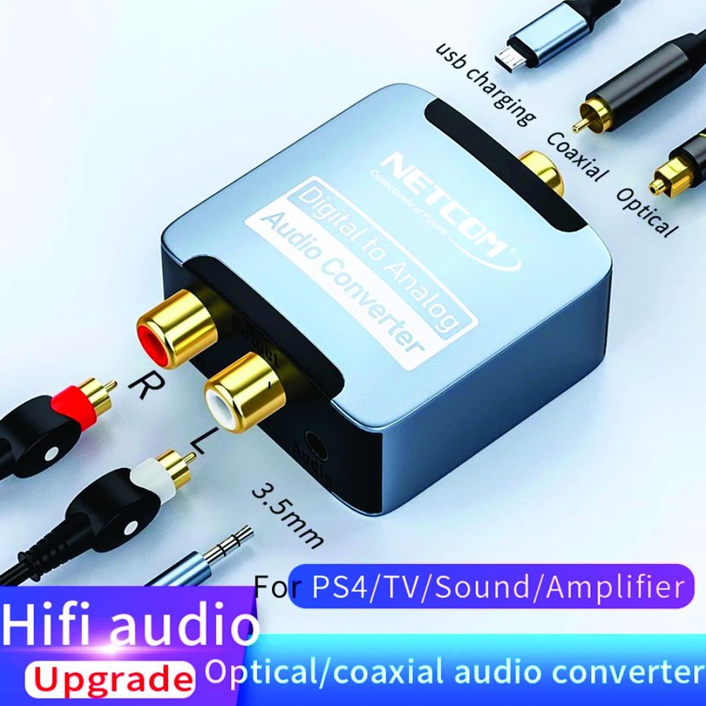 Convertidor de Audio Óptico Digital a RCA NETCOM digital a análogo S1261