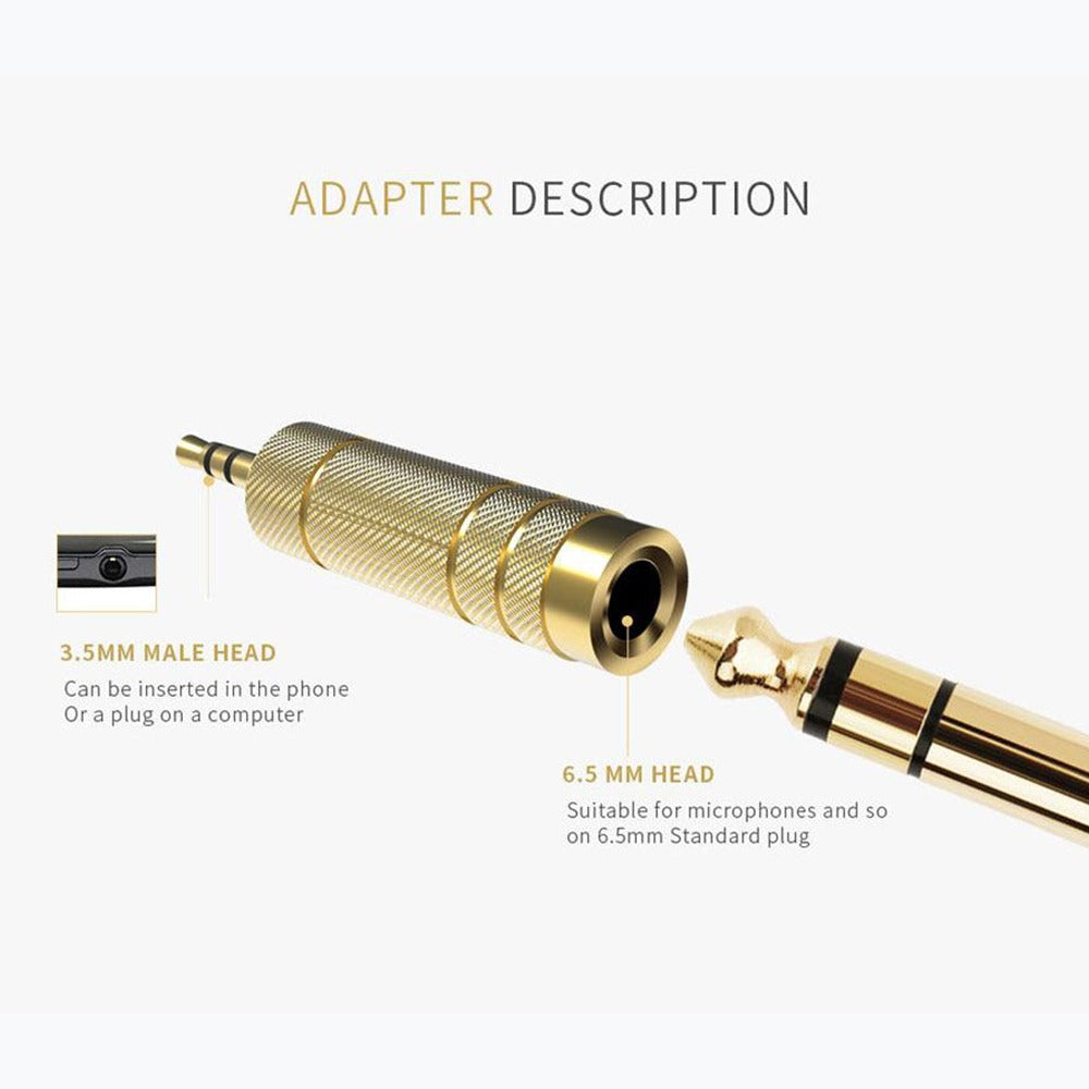Adaptador de audio Jack 3.5mm macho a estereo plug 6.5mm hembra S0843