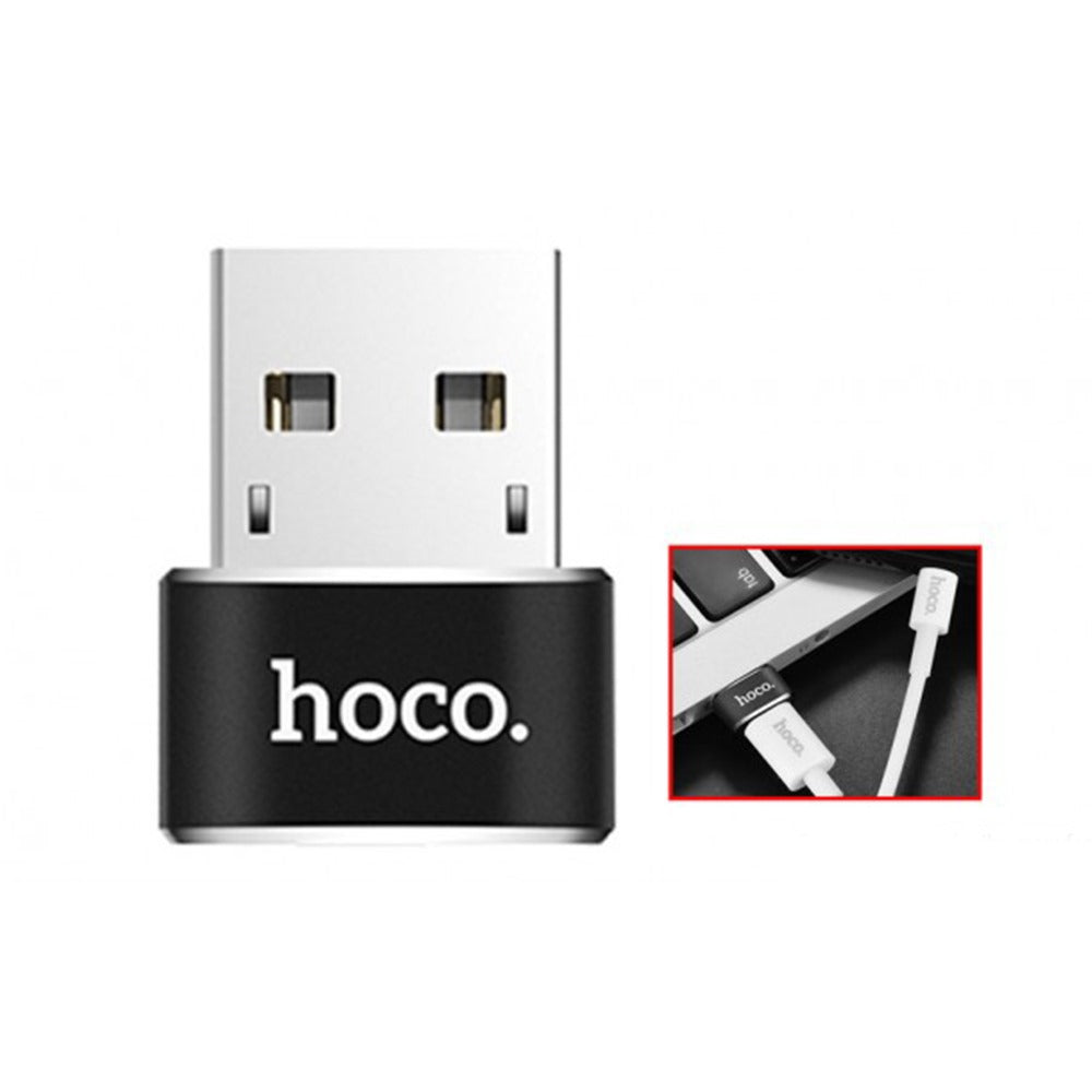 ADAPTADOR CONVERTIDOR OTG USB MACHO A TIPO C HEMBRA HOCO UA6 S0854