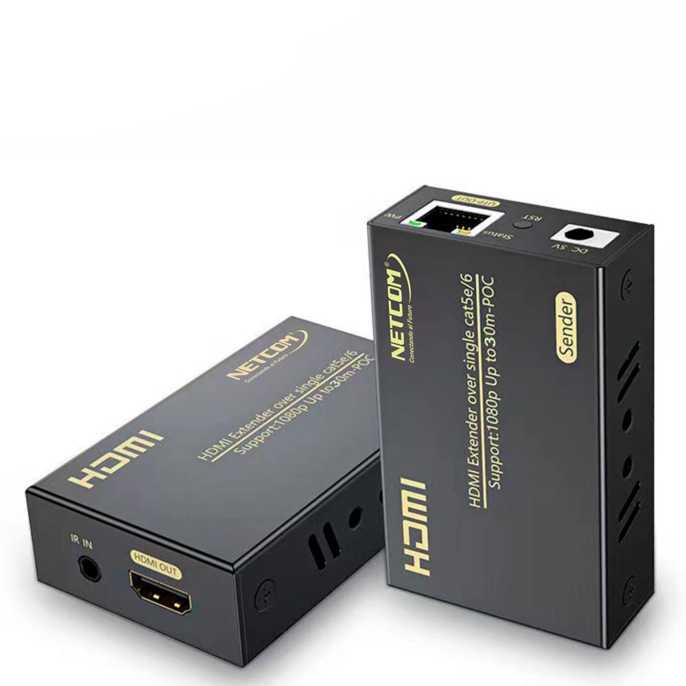 Extensión Extender Hdmi x Rj45 Utp Cat 5 6 7 Hasta 30 Metros NETCOM S1341