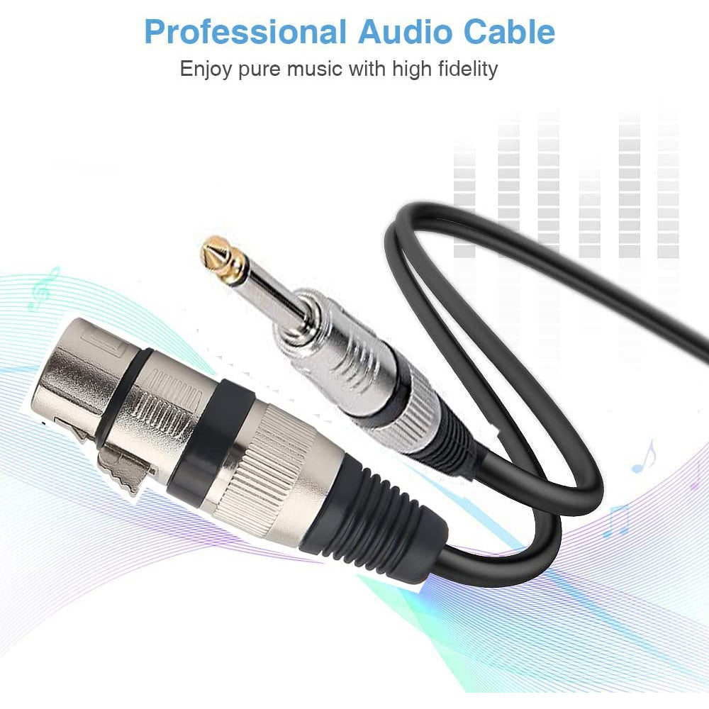 Cable de Audio Profesional Canon XLR Hembra a Plug 6.35mm de Alta Fidelidad 15 Metros S2138