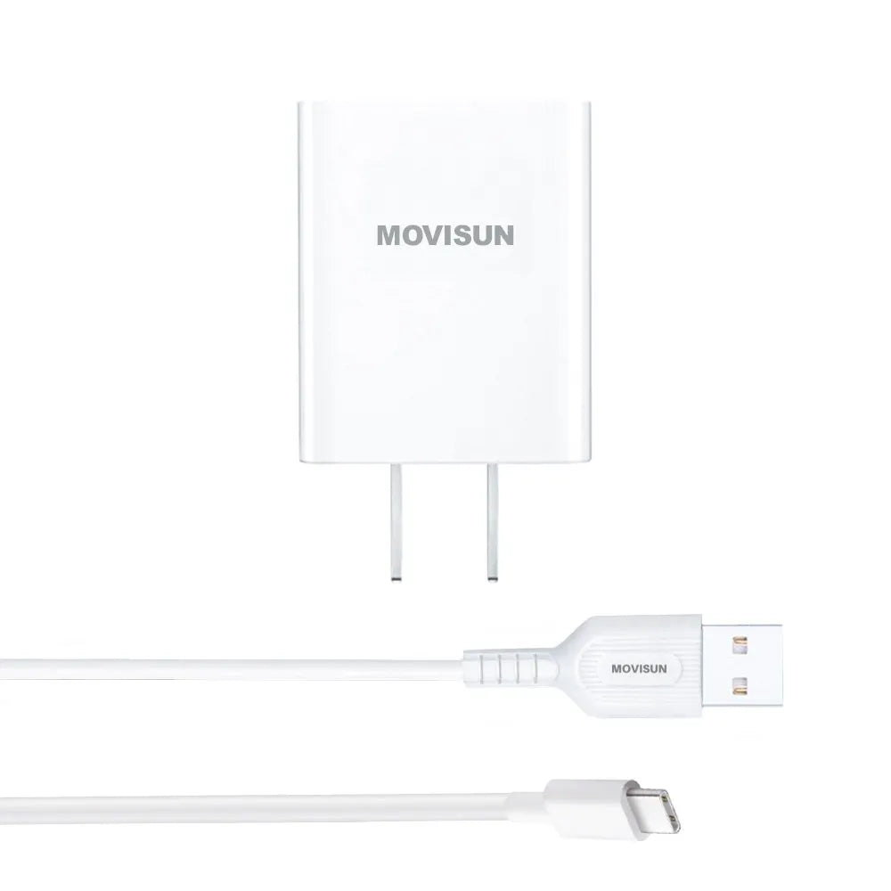 Cargador USB Tipo C MOVISUN MQC 20 USB 3.0 Carga Rapida 22.5W Cable 1m S1655