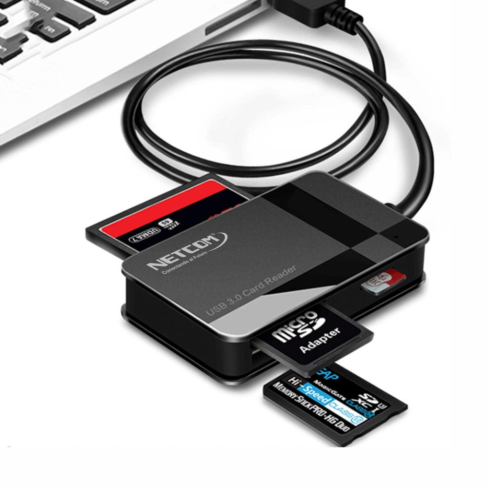 Lector de tarjetas NETCOM USB 3.0 SD Micro sd MMC CF MS SDHC Micro MMC S1093