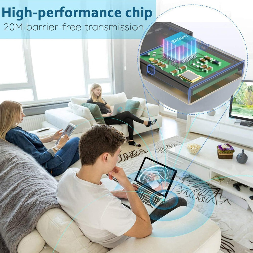Adaptador Emisor Receptor Bluetooth 5.0 TRAUTECH Usb Dongle pc laptop S0299