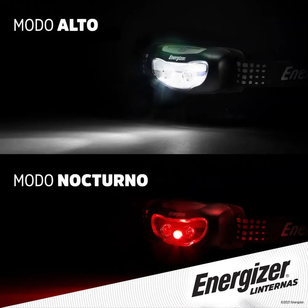 Linterna Frontal ENERGIZER 60 Lumenes 2 modos 20 mts S1850