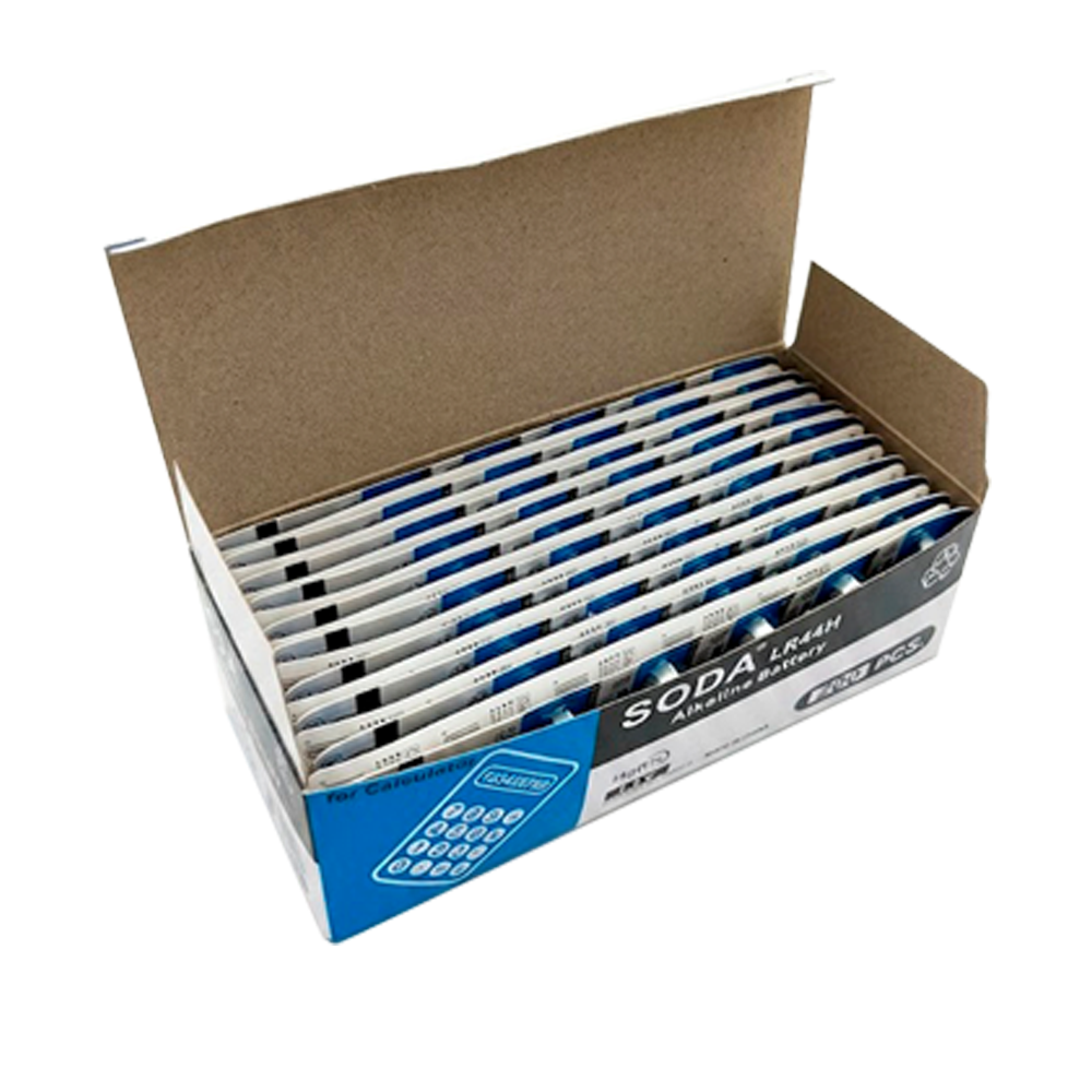 Caja de Pilas Alcalinas 1.5V SODA LR44H (200 Unidades) S2117