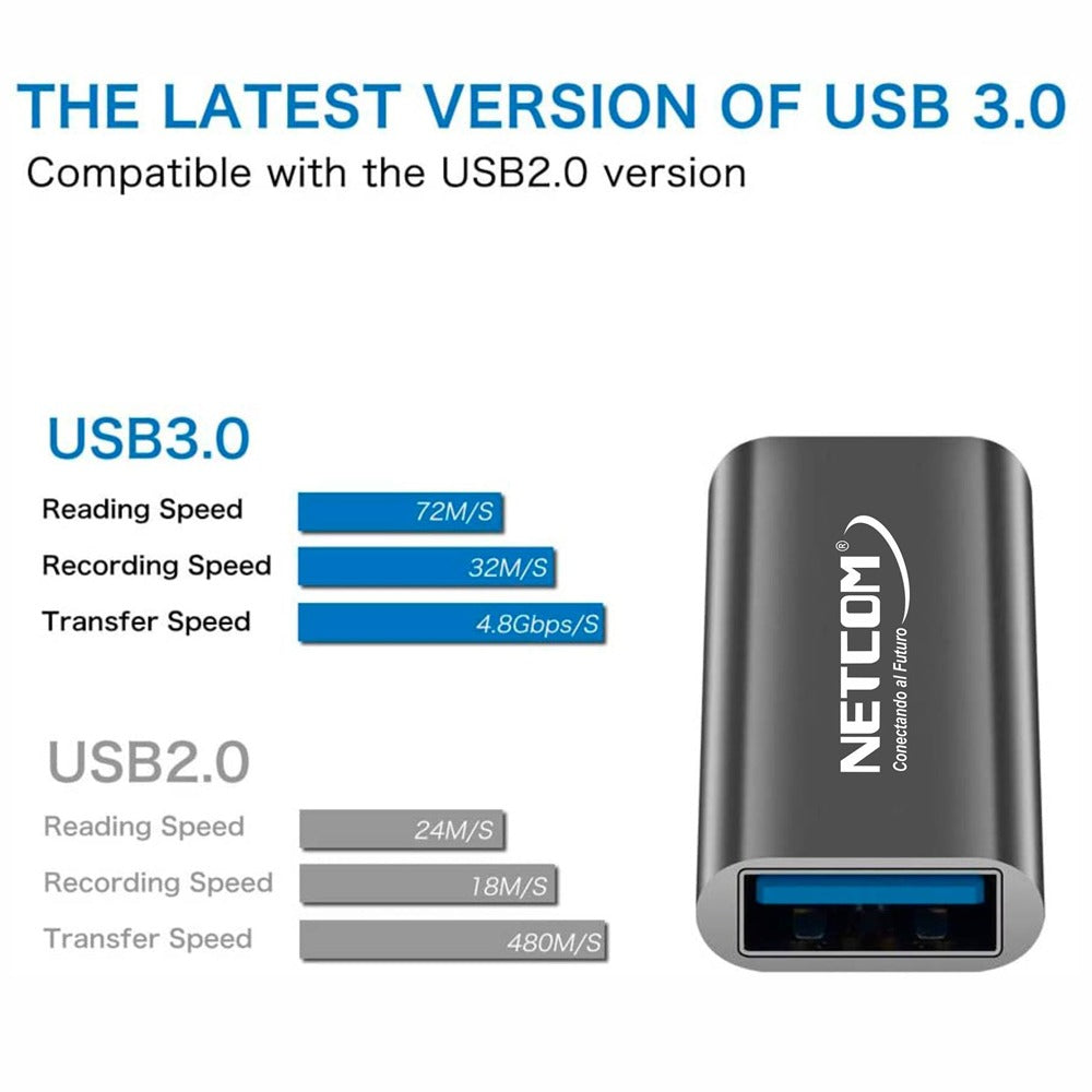 Union Empalme USB 3.0 extiende USB 3.0 datos y carga 5Gbps S1136