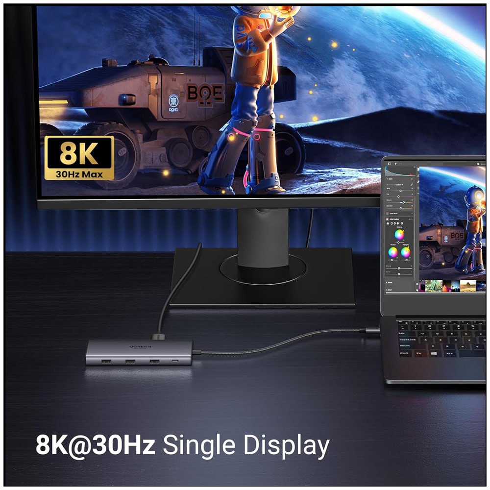 Adaptador Tipo C 10 En 1 Multiport Hub Estacion Lan Hdmi 8K 4k ugreen S1584