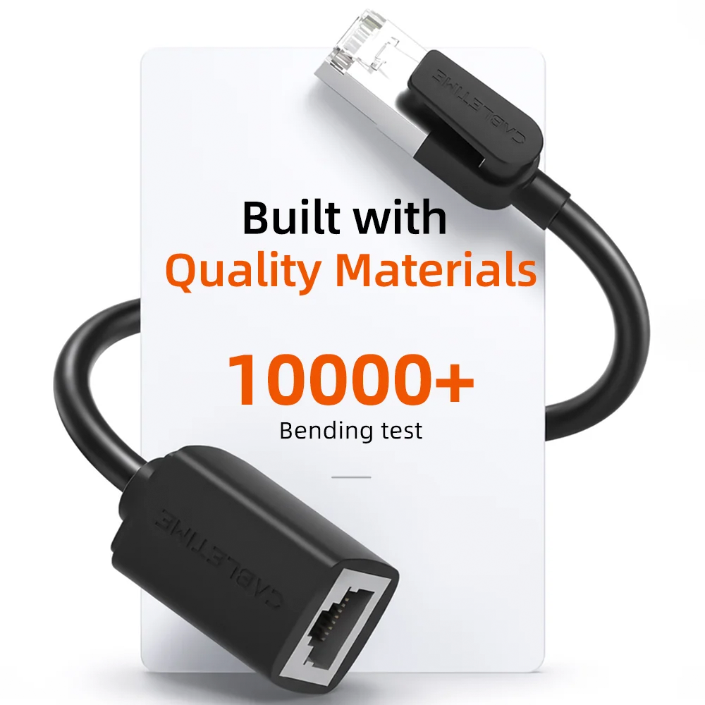 Cable Extensión Ethernet Cat6 RJ45 Macho a Hembra CABLETIME 5 Metros Gigabit 1000Mbps 250MHz Blindaje FTP Conductor 26AWG S2348