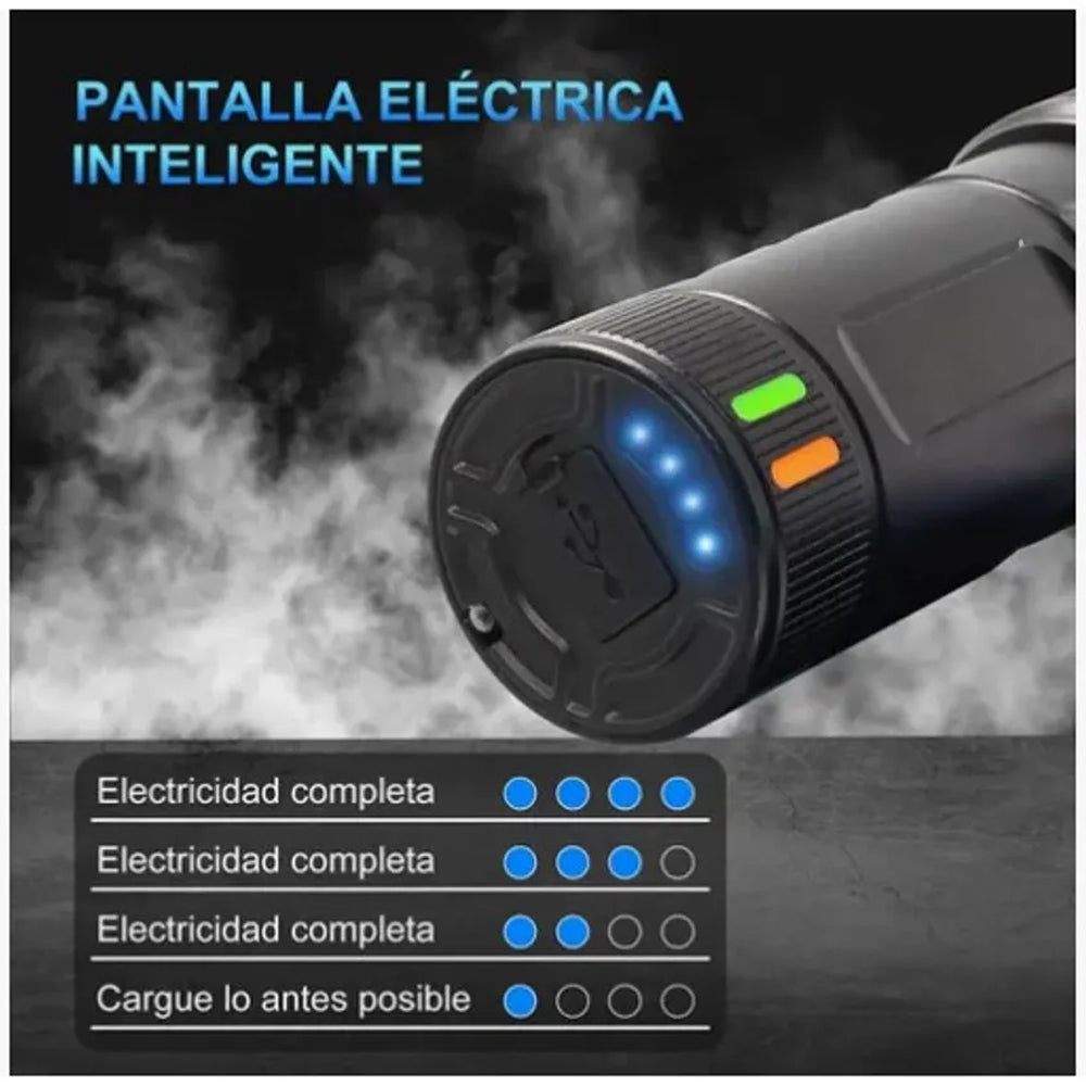 Linterna Táctica Militar de Aluminio Recargable USB-C (3600mAh) con zoom s2074