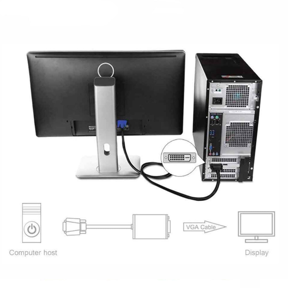 Cable Convertidor de Video DVI 24+5 a VGA Trautech de 1.80 Metros (PE-DV0085) S2149