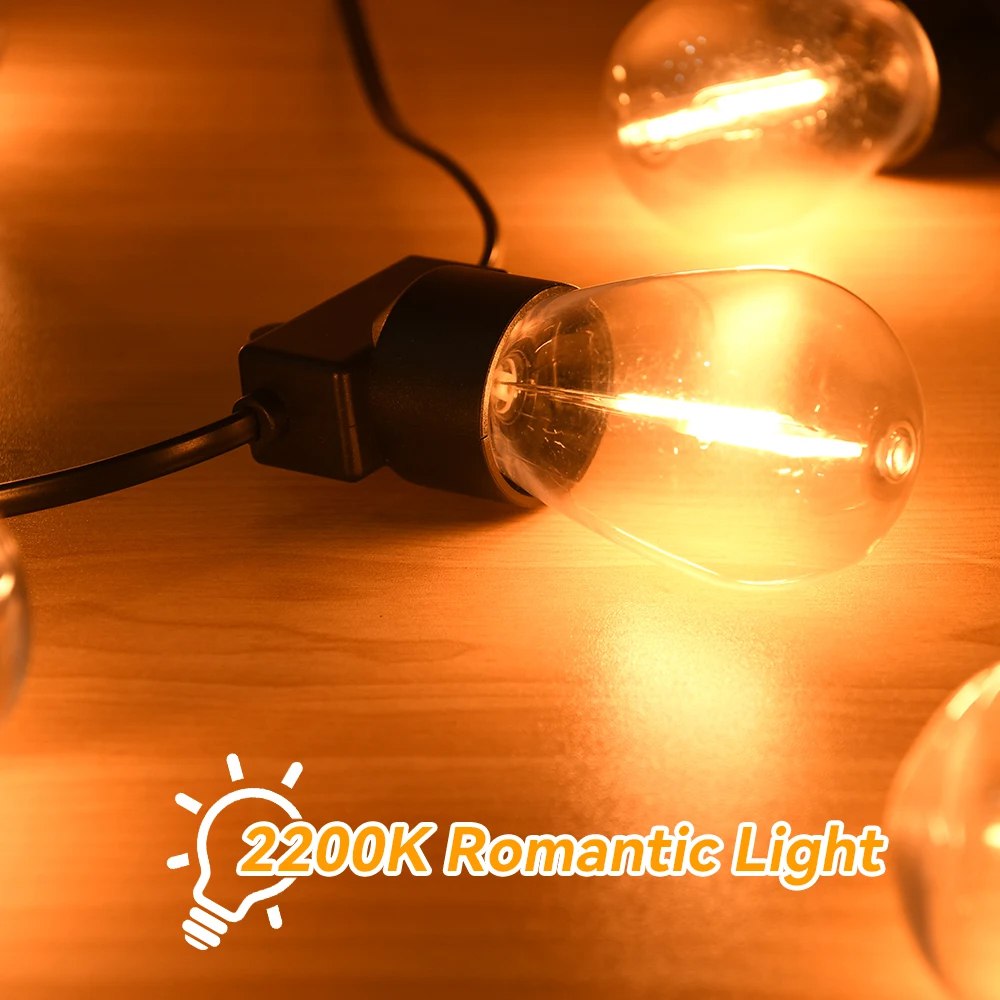 Guirnalda 15 Bombillas 15 metros LED Vintage Jardin Fiestas exterior S0818