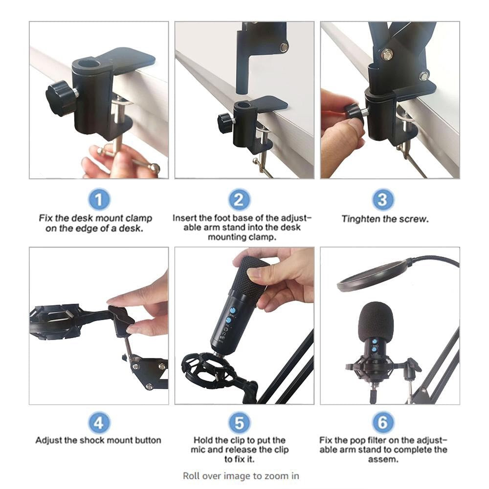 Micrófono Condensador Profesional BM858TZ USB Estudio de Grabación PC Dorado S0840-1