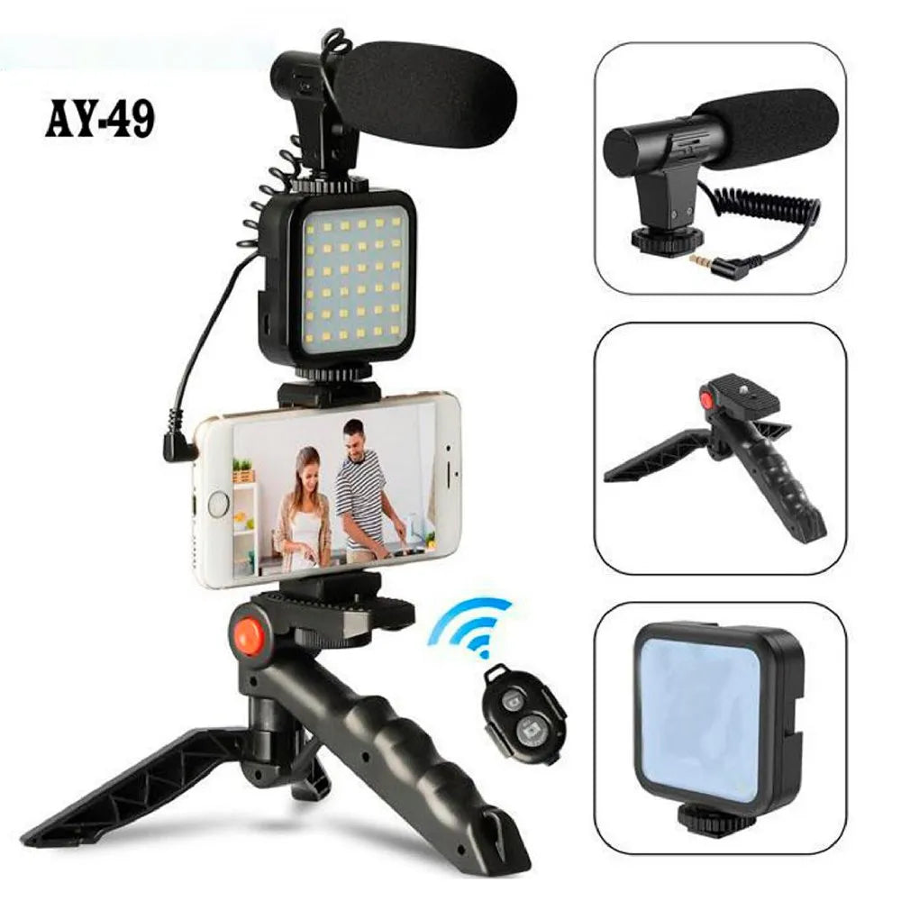 Kit Grabacion de Video con Tripode Luz Led Bluetooth Microfono S1583