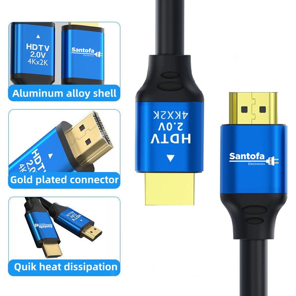 Cable HDMI 2.0 5 Metros SANTOFA Ultra HD 3D 4K 60hz 2160P PVC S1304