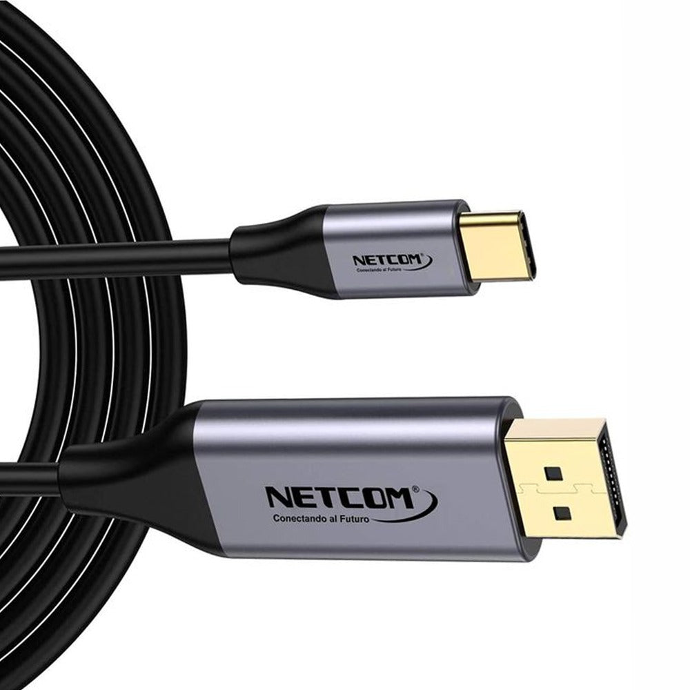 Cable Usb 3.1 C Tipo C a Displayport Netcom Pvc Macho 1.8 Metros 4k S1123