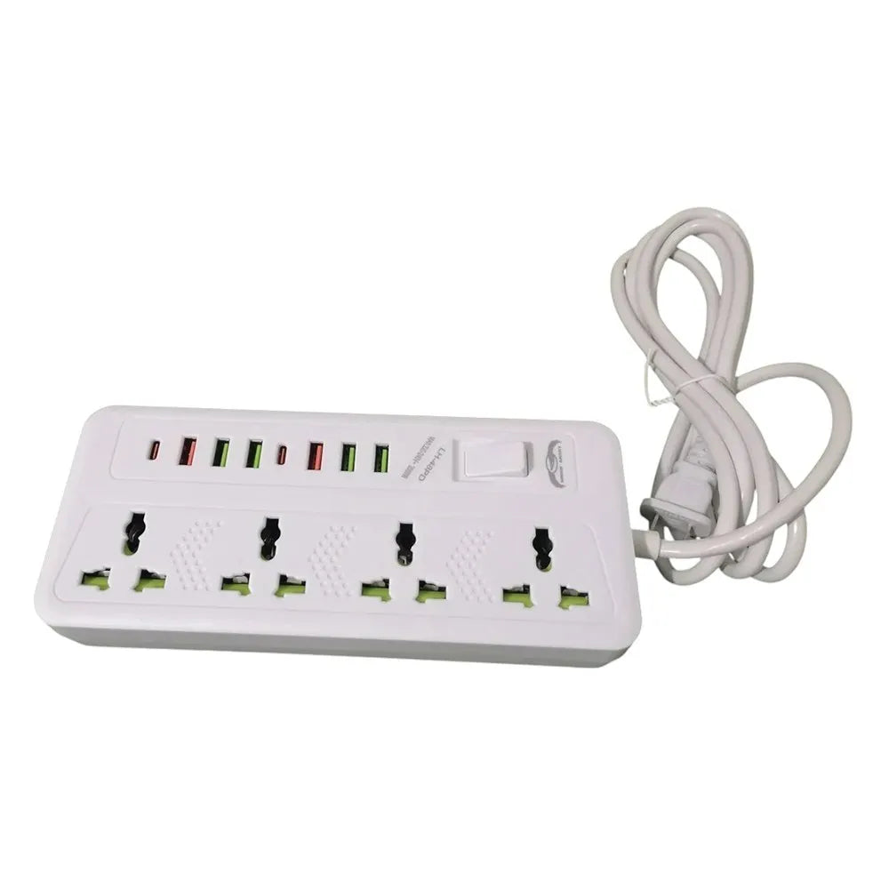 Regleta Eléctrica 6 USB + 4 Tomas Carga Rápida PD 2m Cable 2500W S1931