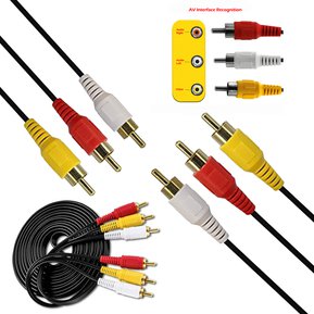 Cable RCA a RCA 3x3 3 Metros Macho cable audio y video S0915