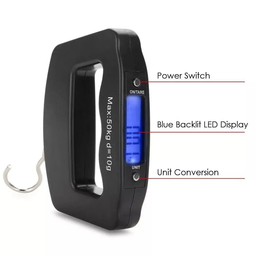 Balanza de Mano Digital LCD 10g - 50kg | Báscula Profesional para Maletas S1448