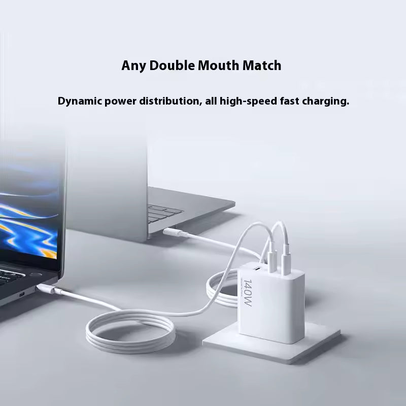 Cargador de Pared Xiaomi 140W GaN Triple Port 1A2C Carga Rápida Cable 6A C-C Blanco S2235