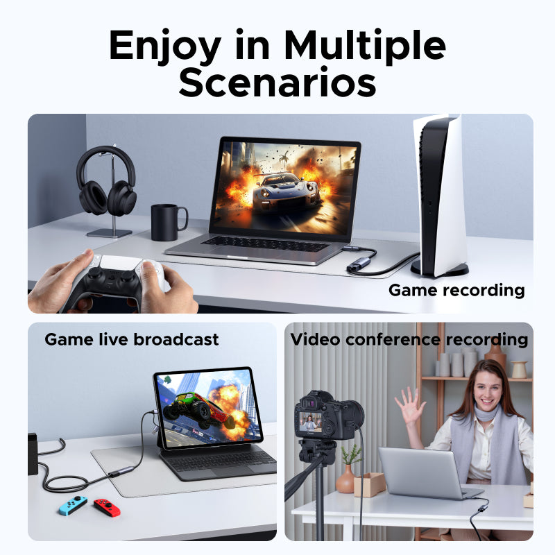 Tarjeta Capturadora de Video USB-C y USB-A UGREEN CM629 HDMI a 2K 30Hz 1080P 60FPS Aluminio OBS S2298