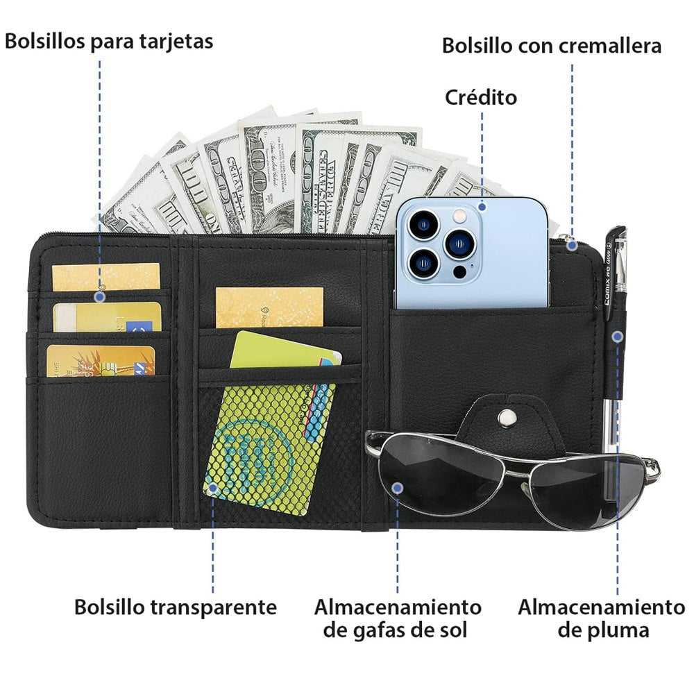Organizador de Visera para Automóvil | Porta Gafas y Multi-Bolsillos S1529