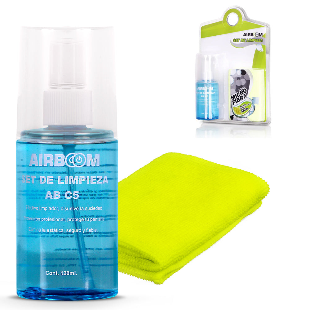 Kit de Limpieza Airboom AB C5 120ml Paño Microfibra Antiestático S2049