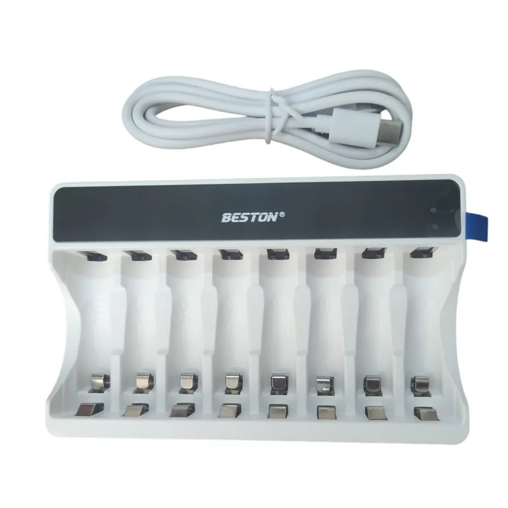 Cargador Inteligente de Pilas Baterías Recargables 8 Puestos AA AAA S1672
