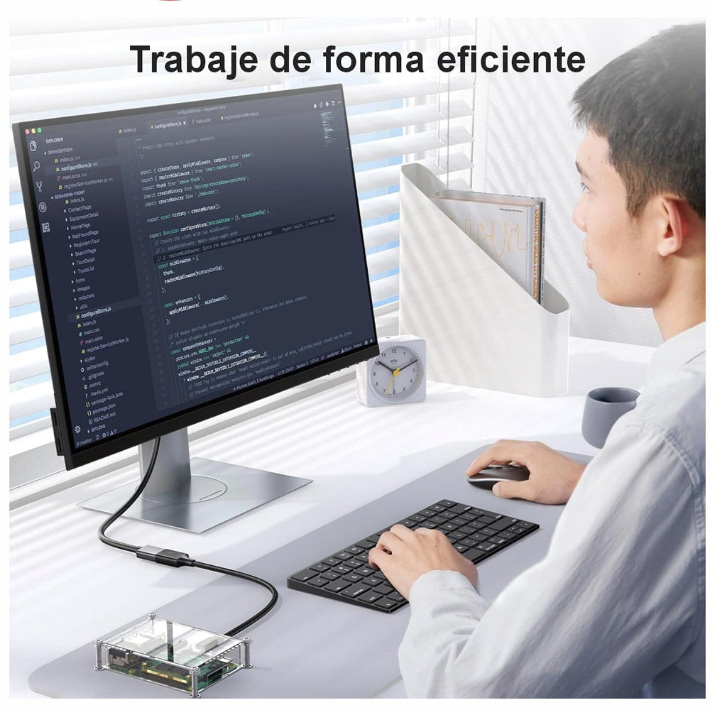 Cable adaptador convertidor Micro HDMI a HDMI Hembra 8K 60Hz NETCOM 4K 120Hz Alta Velocidad 48Gbps S2059